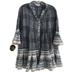 New Marina St. Barth 100% cotton Dress Solid Blu Notte Pep’s Cannes Sz Medium